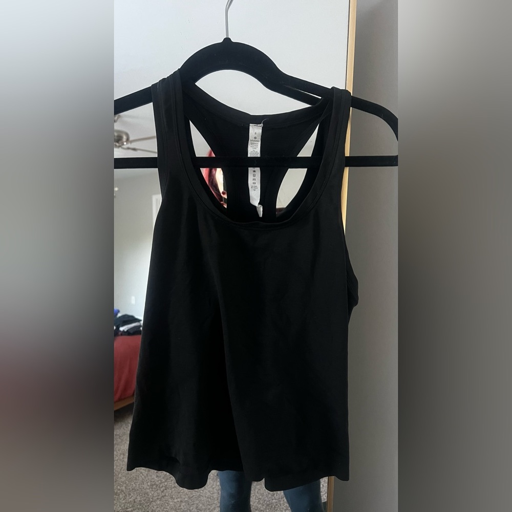 Lulu-lemon black racer back tank, size 8